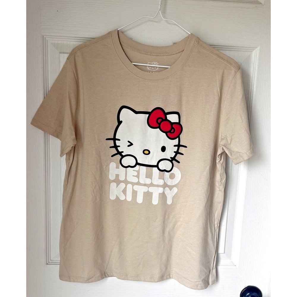 Hello Kitty &‎ Frends T-Shirt Sanrio Unisex Large Tee Tan NWOT 2024 Cartoon BxK